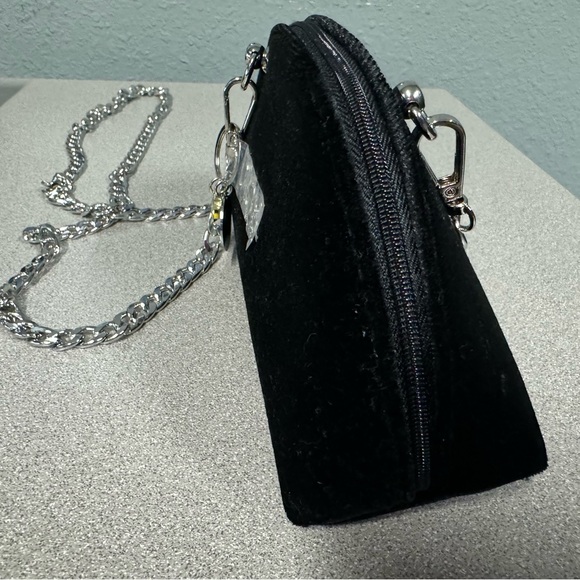 DIOR Velvet Black Crossbody Handbag chain Purse Evening Bag/makeup - Picture 9 of 16